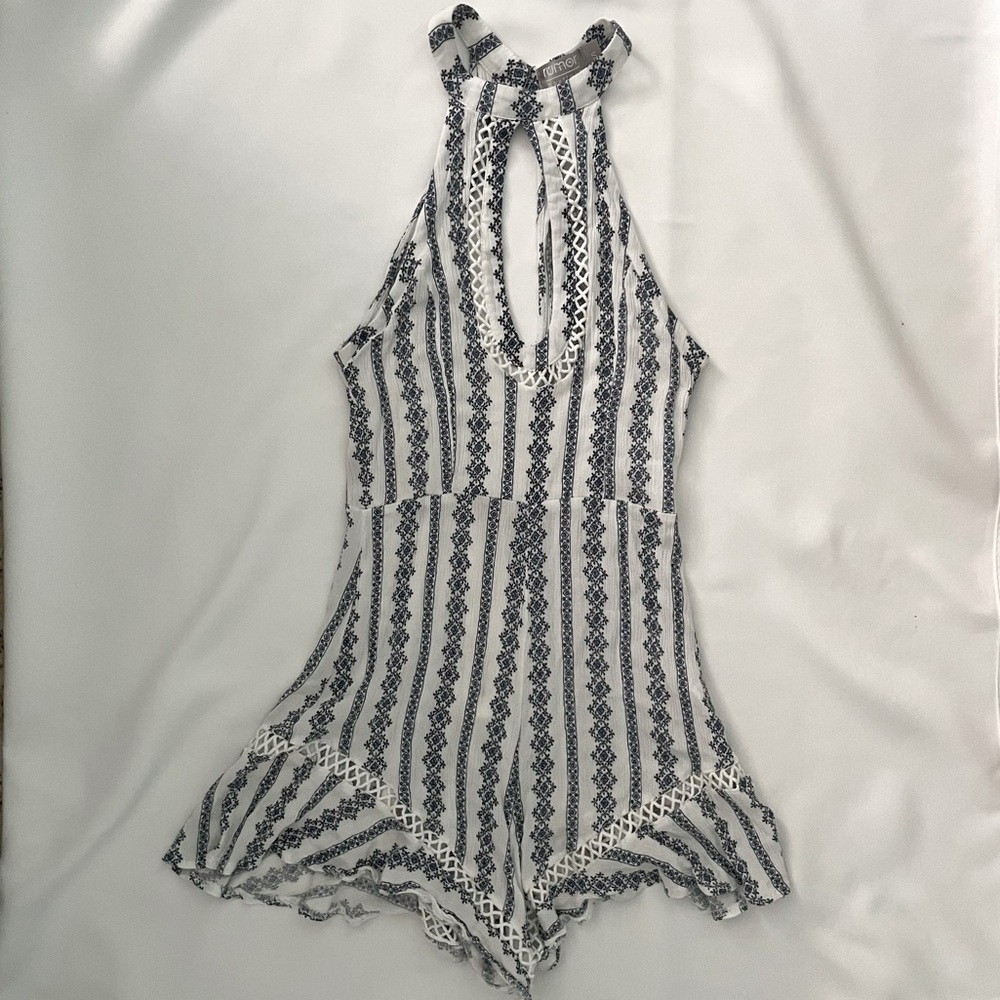 LF Striped Floral Romper